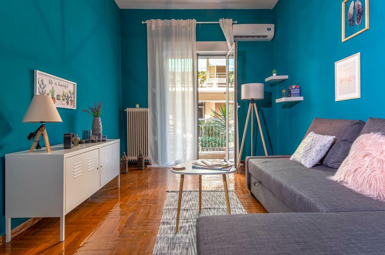 Ferienwohnung Colourful Apt,Airport Line,6 Min Metro,300 Mbps! Athen Exterior foto